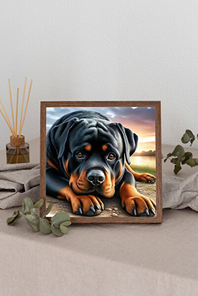 Dekorsiahome Tablou pătrat cu ramă din lemn TK3368