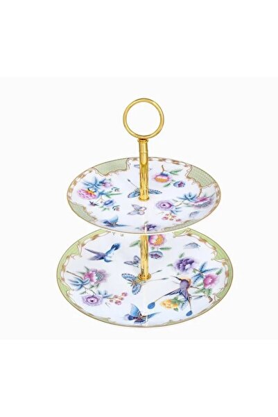 tea delight Papillons Green - 2-Tier Cake Stand