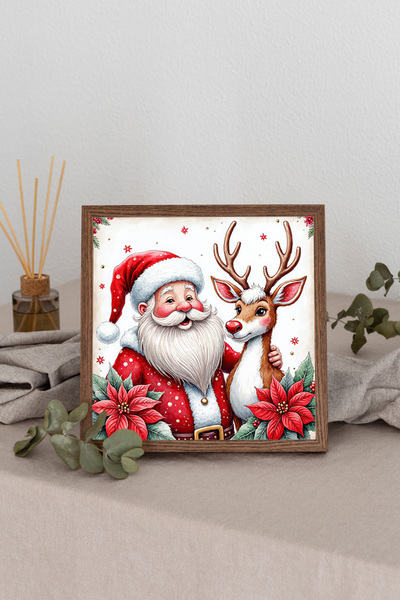 Dekorsiahome Tablou pătrat cu ramă din lemn TK3331