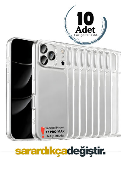 Evax 10 Pieces iPhone 17 Pro Max Compatible Luxury Series Soft Flexible Trans...