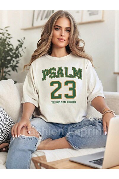 PENTHİLUS Tricou oversize pentru femei, cu imprimeu Psalm 23, lavabil – croia...
