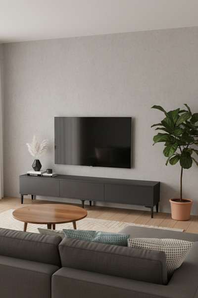 zetuna home TSA1899A - TSA180 TV STAND, TV SEHPASI ve TV ÜNİTESİ ANTRASİT 180CM