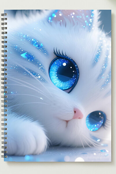 BLACKONECLASS Cute Cat Themed A5 Metal Spiral Unlined Cardboard Cover Cute Ca...