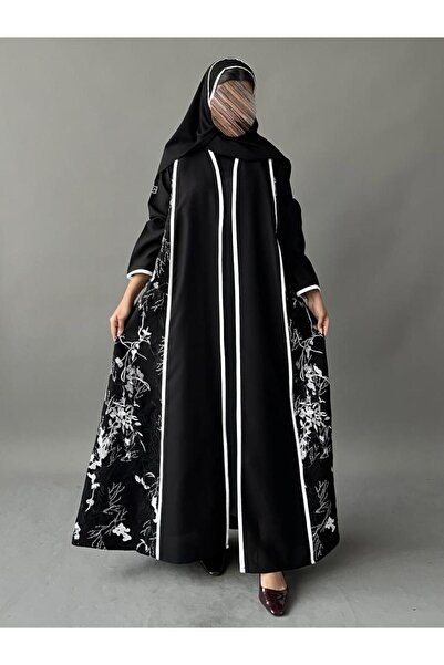 OLGA-ABAYA عباية أنيقة عصرية من آولجا القماش كتان مطرز وقصة العباية ربع كلوش ...