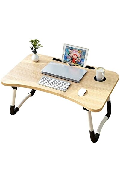 Welora Masă pliabilă multifuncțională pentru laptop sau micul dejun în pat, crem