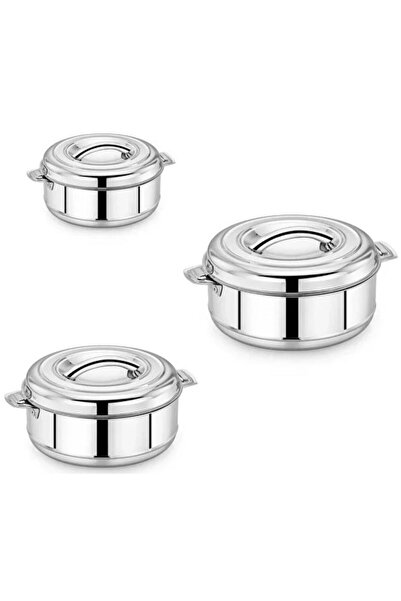 Alim Hot pot 3pcs set Stainless steel food warmer box sizes 1L/1.5/2L insulat...