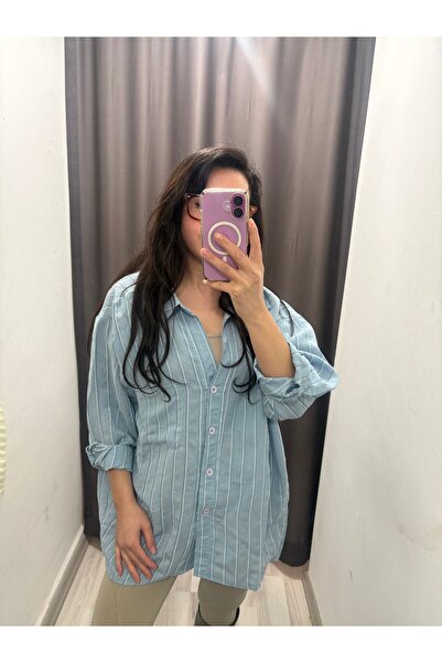 Fast Perry Perry Düşük Omuzlu Çizgili Gömlek