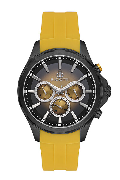 Bigotti Raffinato Yellow Silicone Band Watch for Men BG.1.10679-4