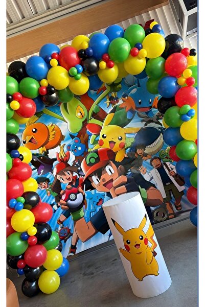 Çemrek Süs Parti Yellow Green Blue Red Black Balloon Chain Set of 100