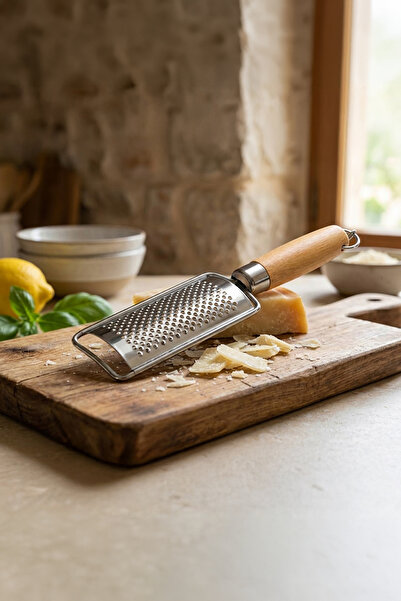 Vadi Stainless Steel Kitchen Grater with Wooden Handle