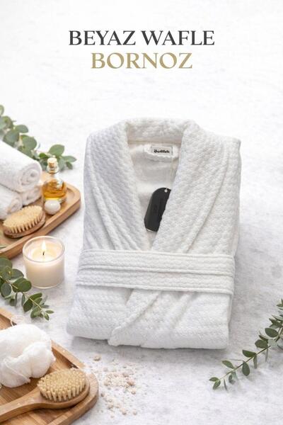Özdilek Waffle Bathrobe White Size m