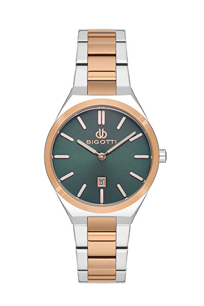Bigotti ساعة كوتيديانو النسائية المصنوعة من الفولاذ المقاوم للصدأ باللونين ال...