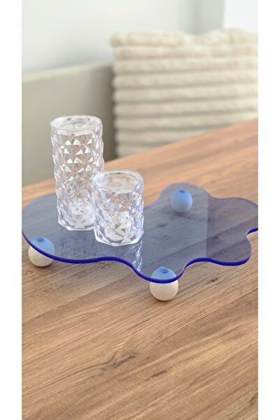 MUJA DEC 30X19 Blue Acrylic Decorative Presentation Table – Object Presentati...