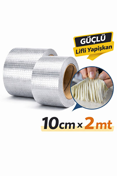 HALFART Alüminyum Su Geçirmez Tamir Bandı 96 mm x 2 m – Fiberli Güçlü Yapışka...