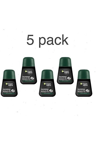 Garnier Deodorant roll-on pentru bărbați, pachet de 5, MEN MAGNESIUM