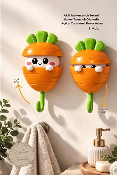 Kitchen Beauty Akıllı Mekanizmalı Sevimli Havuç Tasarımlı Otomatik Açılan Yap...