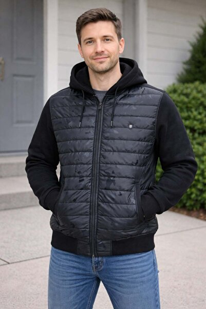 ModaPlaza Men's Hooded Quilted Jacket 2099