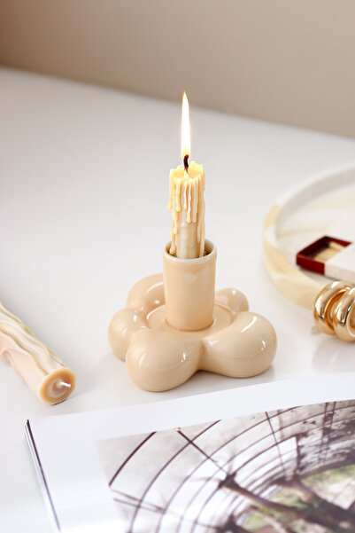 SİNEM YAMAN HOME PRALİN SERAMİK VANİLYA ŞAMDAN / SERAMİK MUMLUK