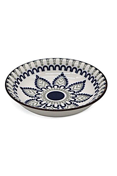 AKDC Ceramic Mini Soup Bowl 10×2.5 cm – White with Blue Flower Motif