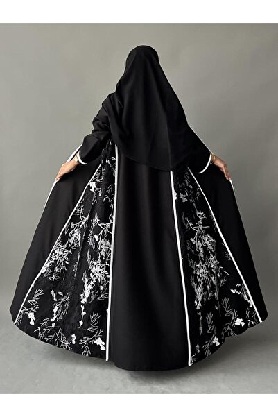 OLGA-ABAYA عباية أنيقة عصرية من آولجا القماش كتان مطرز وقصة العباية ربع كلوش ...