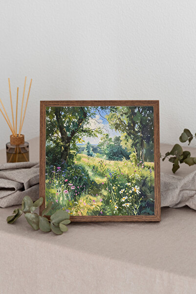 Dekorsiahome Tablou pătrat cu ramă din lemn TK3312