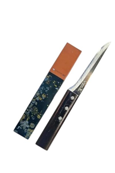 WDA Knife with Black Handle and Floral Pattern Case