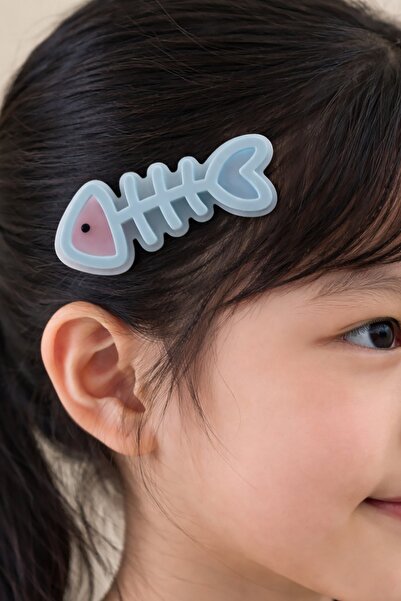 TAKIŞTIR Bočna kopča u obliku riblje kosti plave boje