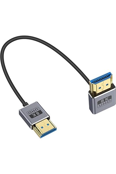 The Bros كابل HDMI 2.1 قصير بدقة 8K، كابل HDMI رفيع للغاية/محوري بزاوية سفلية...