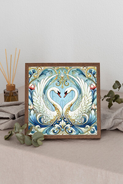 Dekorsiahome Tablou pătrat cu ramă din lemn TK3394