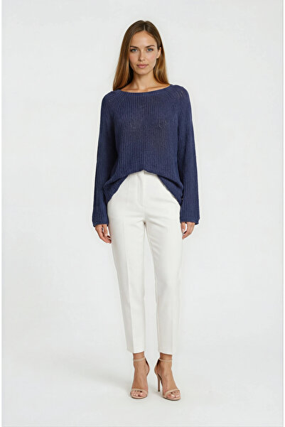 Spazio Dosolina Kayık Yaka Uzun Kol Triko LACİVERT