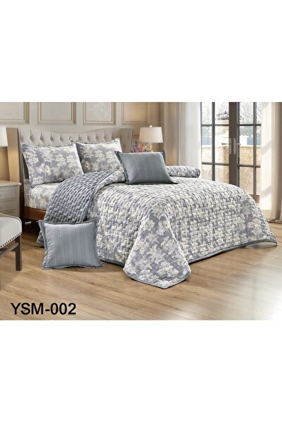 alzawia Summer double bedspread, printed, 6-piece set, quilt size 230 x 250 cm
