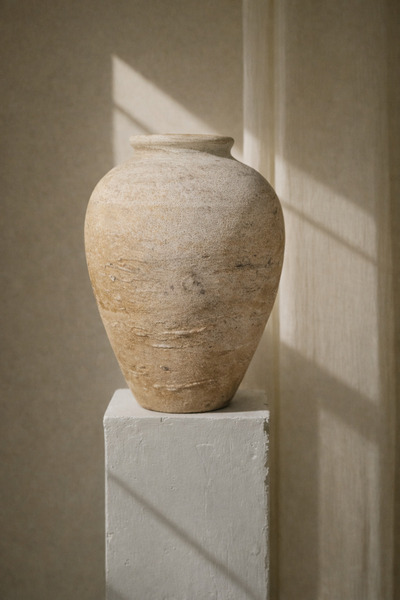 özgürce El yapımı obsidian büyük eskitme vazo, şık dekoratif obje