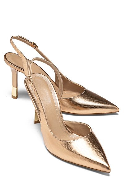 VİRELLA Kadın Yüksek Topuklu Arkası Açık Detaylı Abiye Ayakkabı 1025