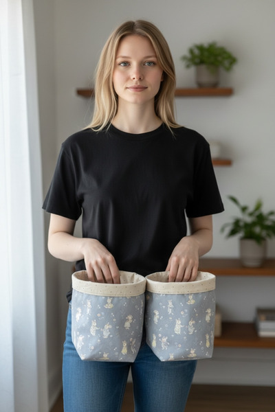 florealFlowers Set of Two Fabric Baskets