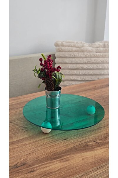 MUJA DEC 25 cm Green Acrylic Decorative Presentation Tray – Object Presentati...