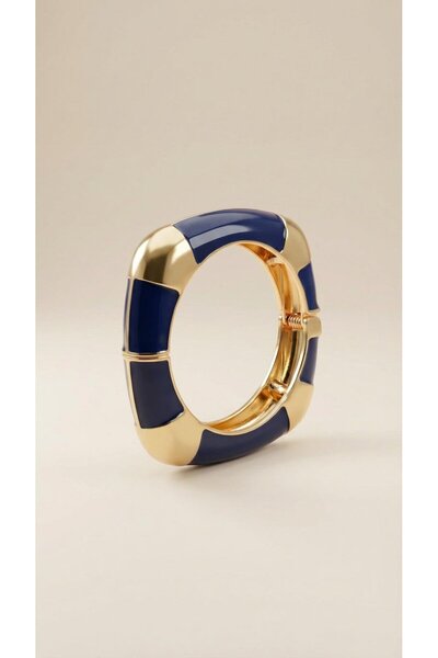 Spazio Kare Mineli Kelepçe Bilezik LACİVERT