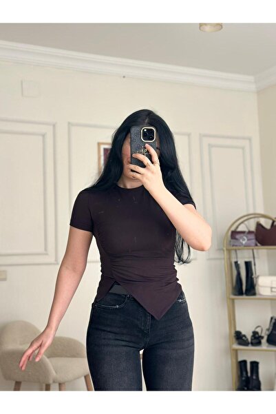 YELZEY BUTİK Premium Drape Detail Asymmetrical Body