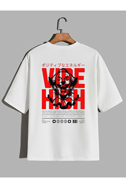 Rivox Unisex White Oversize T-Shirt Cotton Fabric with High Quality Print