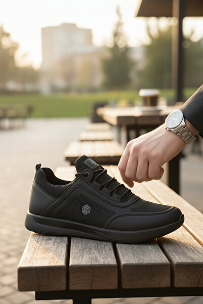 enoch Stripe Detailed Rubber Laced Lightweight Sole Casual Men's Sports Shoes