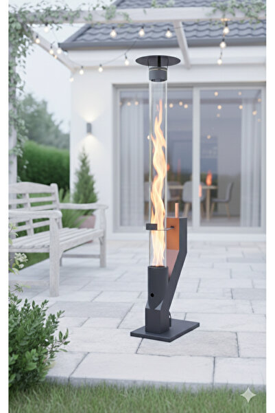 özeldesing Pelet Soba Roket Füze Tipi Pelet Sobası Büyük Boy 120CM Cam