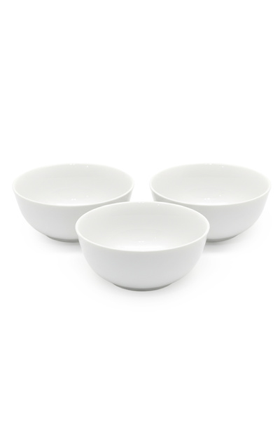 SHALLOW RAF 3PCS Porcelain Bowl Set|12cm White Snack&Serving Bowls for Daily ...