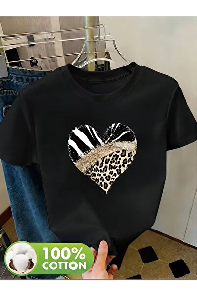 oneagılyazı 100% Cotton T-Shirt for Women - Stylish Printed Casual Round Neck...