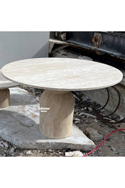 adomarmarblehandmadeandluxury Traverten Yemek Masası