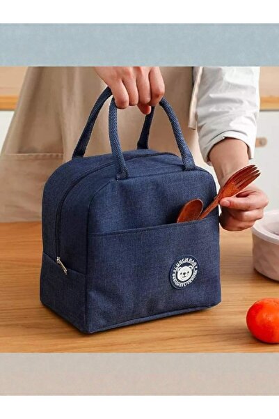 WDA Insulated Lunch Bag, Canvas with Front Pocket, Portable Tote Design