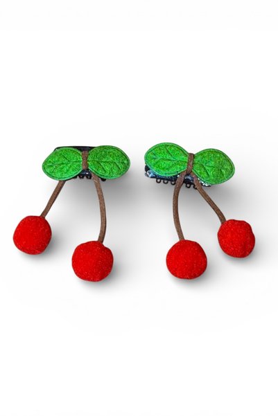 SHEKER HOME Baby Clip Red Cherry Figured Hairpin Set of 2 (1 Pair) – Hairless Baby Hairpin, Newborn Hairpin