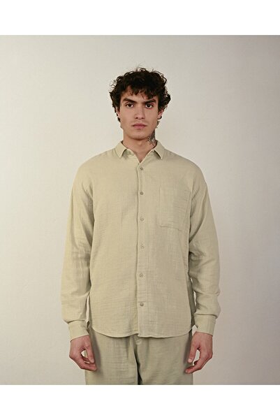 BASEL.CO Comfortable Loose Fit Cotton Muslin Fabric Shirt
