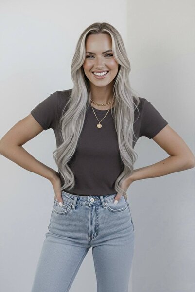 hashtag Ženska Osnovni majica kratkih rukava Pamuk paketa okrugla kragna ležerna