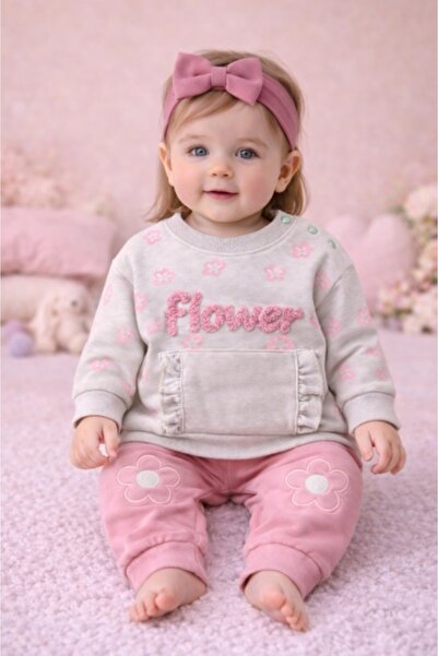 Bebelul 2-piece set with Flower blouse and pants, 12-18 months