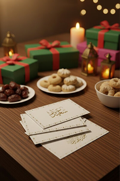 co arma مجموعة (9) كروت العيد "عيد سعيد " باللون الابيض 15*10سم