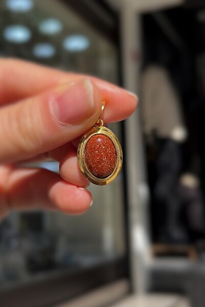 Erer Gümüş Gümüş kumtaş simli akik taşlı kolye ucu